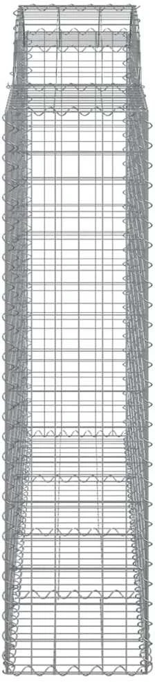 Išlenkti gabiono krepšiai, 3vnt., 200x50x160/180cm, geležis