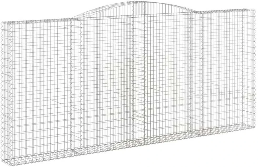 Išlenkti gabiono krepšiai, 3vnt., 400x30x180/200cm, geležis