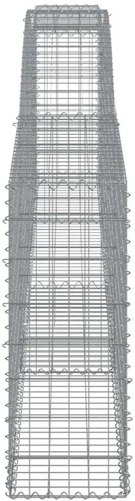Išlenkti gabiono krepšiai, 3vnt., 400x30x80/100cm, geležis
