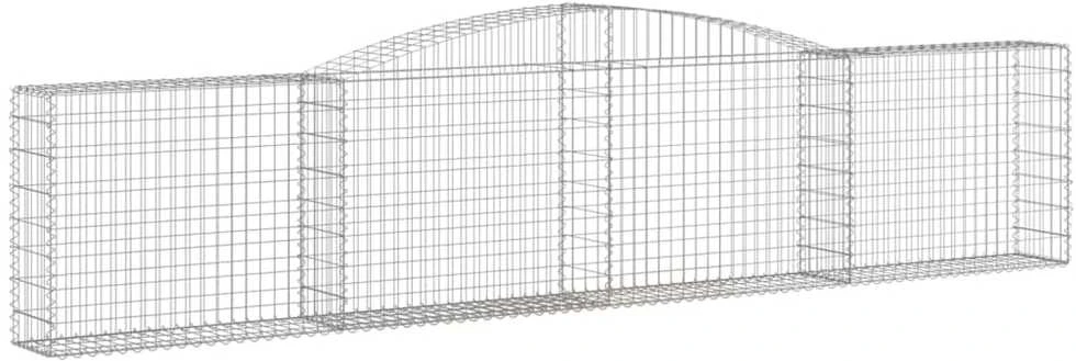 Išlenkti gabiono krepšiai, 3vnt., 400x30x80/100cm, geležis