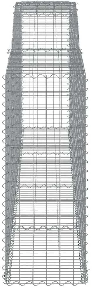 Išlenkti gabiono krepšiai, 3vnt., 400x50x120/140cm, geležis