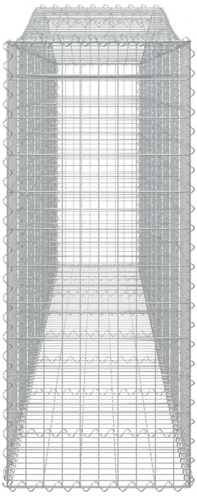Išlenkti gabiono krepšiai, 3vnt., 400x50x120/140cm, geležis