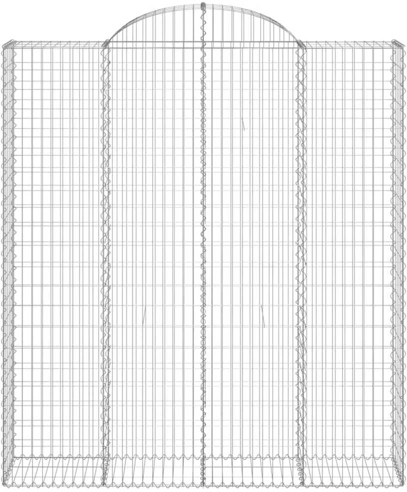 Išlenkti gabiono krepšiai, 4vnt., 200x50x220/240cm, geležis