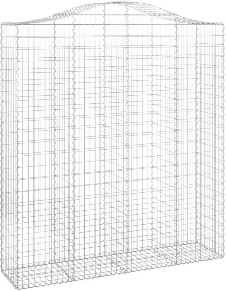 Išlenkti gabiono krepšiai, 4vnt., 200x50x220/240cm, geležis