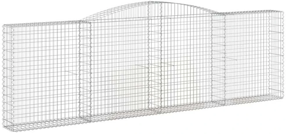 Išlenkti gabiono krepšiai, 4vnt., 400x30x120/140cm, geležis
