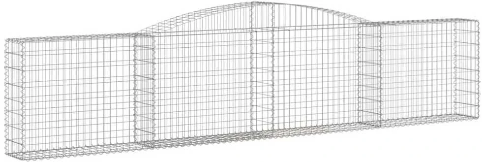 Išlenkti gabiono krepšiai, 4vnt., 400x30x80/100cm, geležis