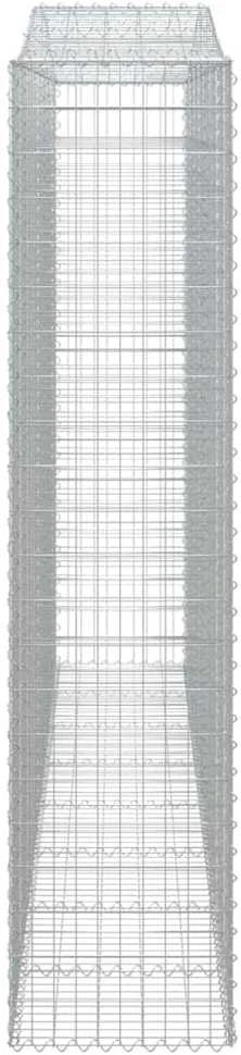 Išlenkti gabiono krepšiai, 4vnt., 400x50x220/240cm, geležis