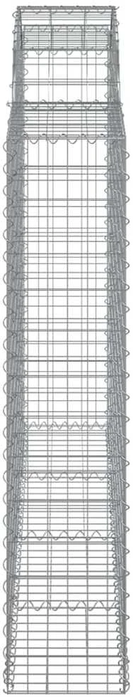 Išlenkti gabiono krepšiai, 5vnt., 200x30x140/160cm, geležis