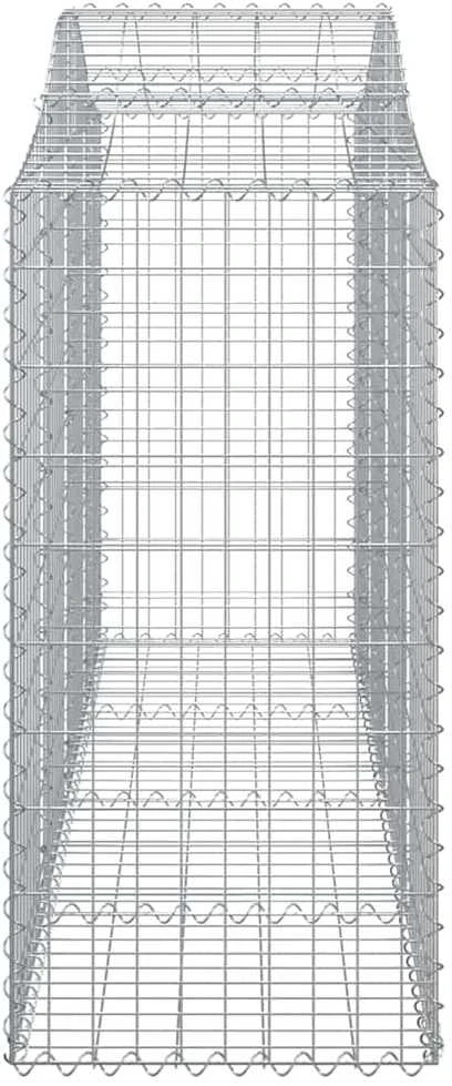 Išlenkti gabiono krepšiai, 5vnt., 200x50x120/140cm, geležis