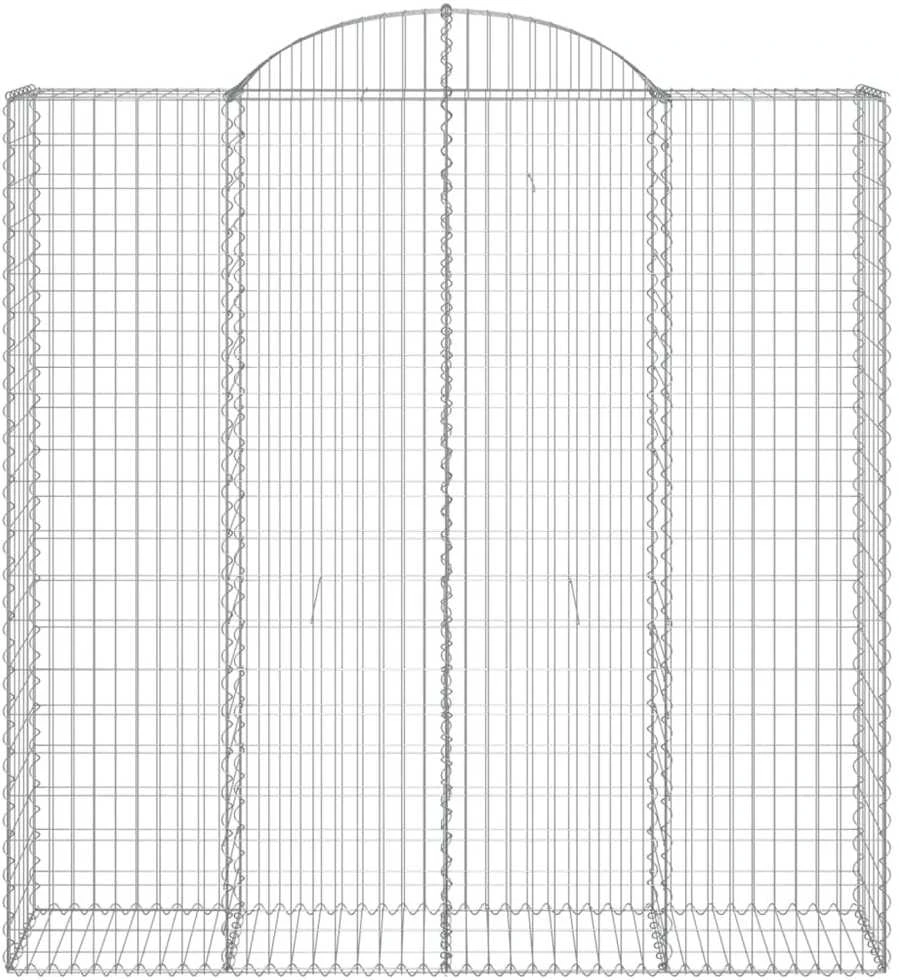 Išlenkti gabiono krepšiai, 5vnt., 200x50x200/220cm, geležis