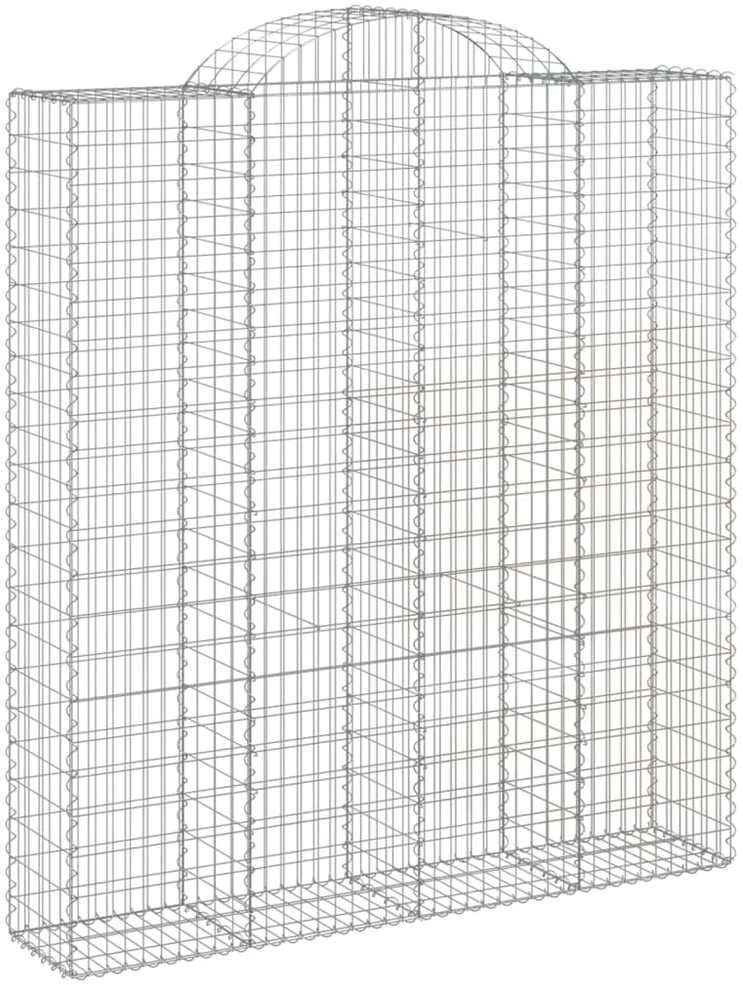 Išlenkti gabiono krepšiai, 5vnt., 200x50x220/240cm, geležis