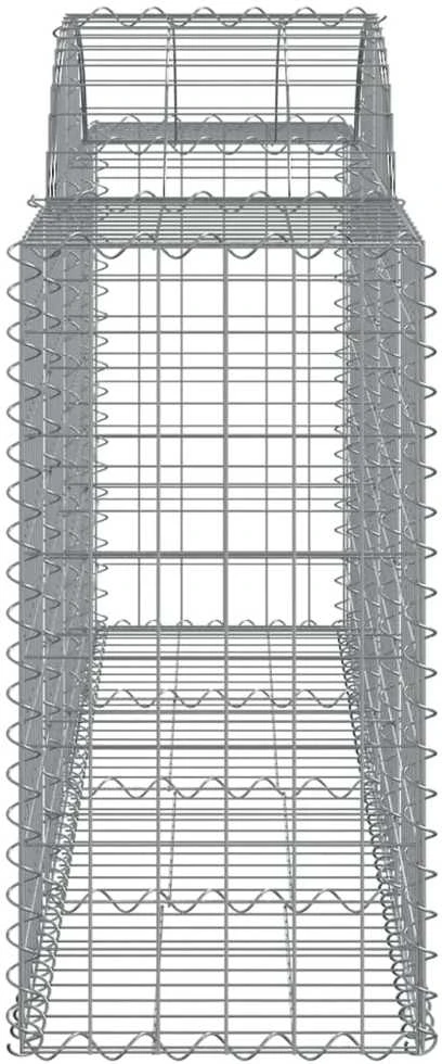 Išlenkti gabiono krepšiai, 5vnt., 200x50x80/100cm, geležis