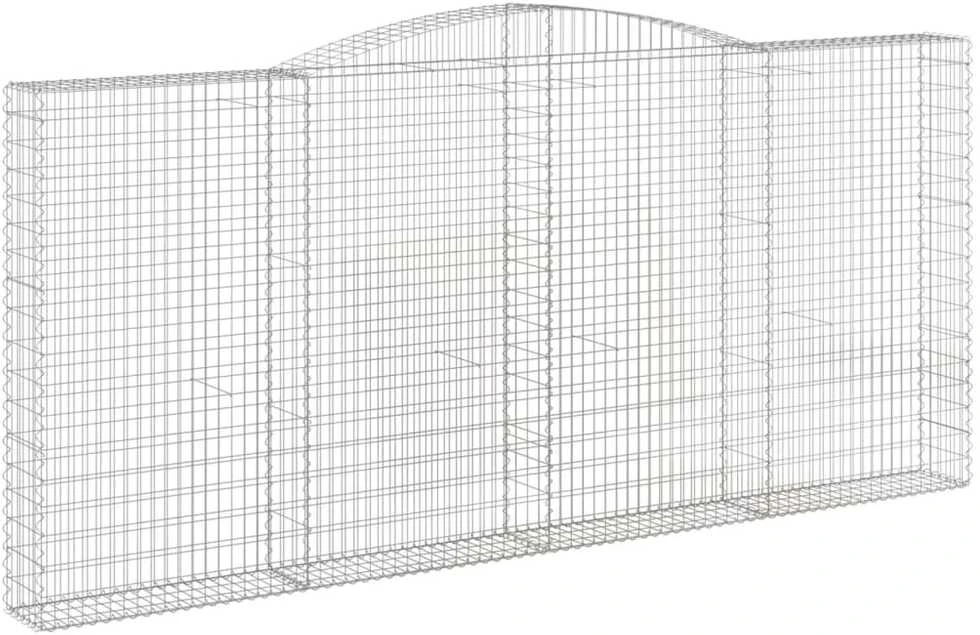 Išlenkti gabiono krepšiai, 5vnt., 400x30x180/200cm, geležis