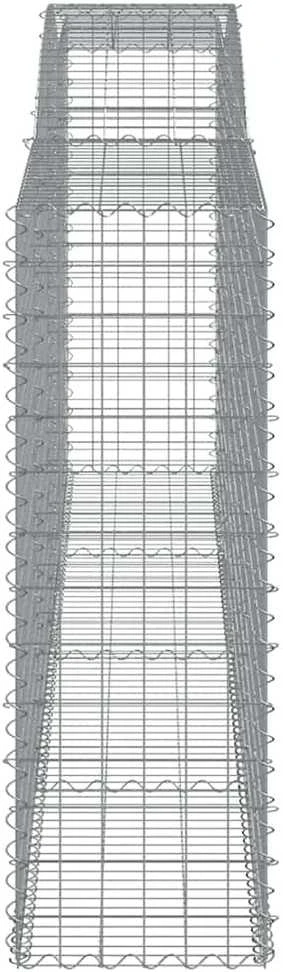 Išlenkti gabiono krepšiai, 5vnt., 400x50x140/160cm, geležis