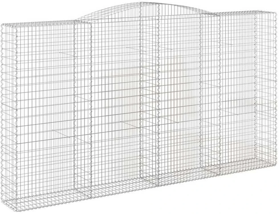 Išlenkti gabiono krepšiai, 5vnt., 400x50x220/240cm, geležis