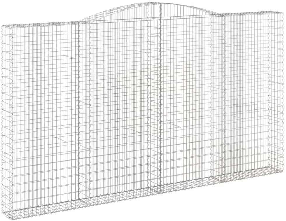 Išlenkti gabiono krepšiai, 6vnt., 400x30x220/240cm, geležis