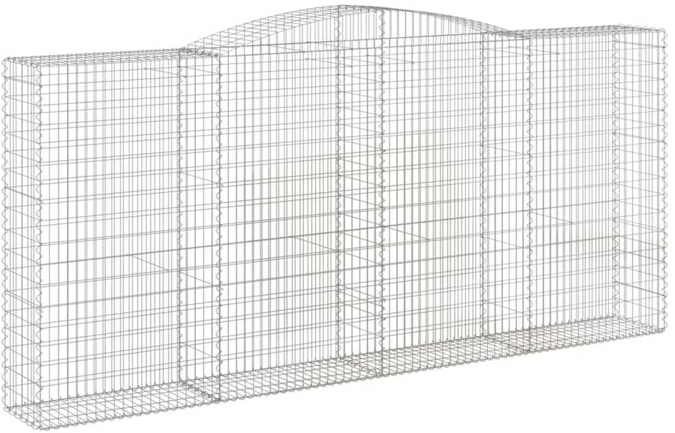 Išlenkti gabiono krepšiai, 6vnt., 400x50x180/200cm, geležis