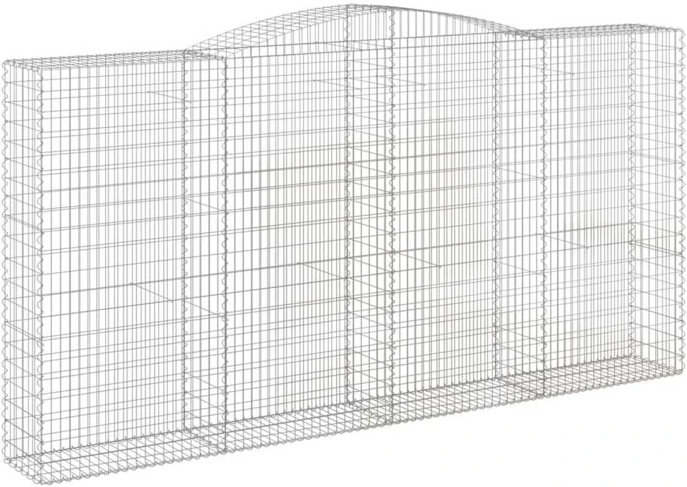 Išlenkti gabiono krepšiai, 6vnt., 400x50x200/220cm, geležis