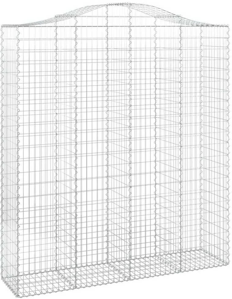 Išlenkti gabiono krepšiai, 7vnt., 200x50x220/240cm, geležis