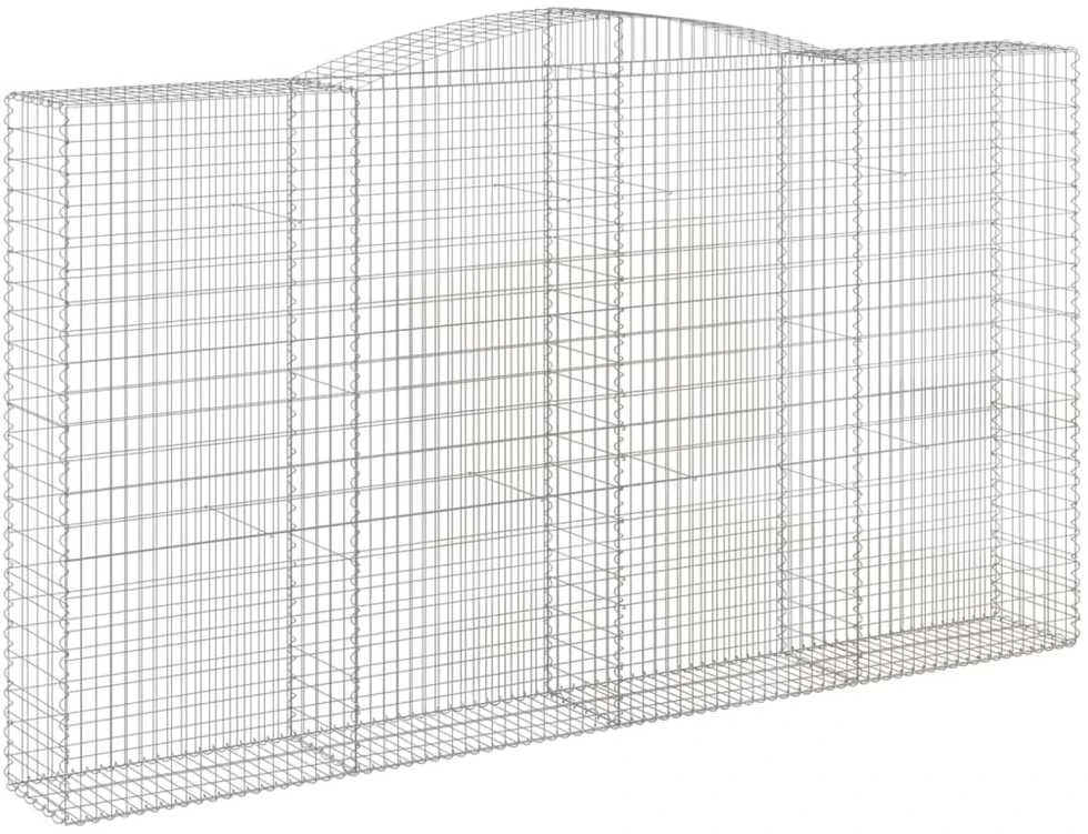 Išlenkti gabiono krepšiai, 8vnt., 400x50x220/240cm, geležis