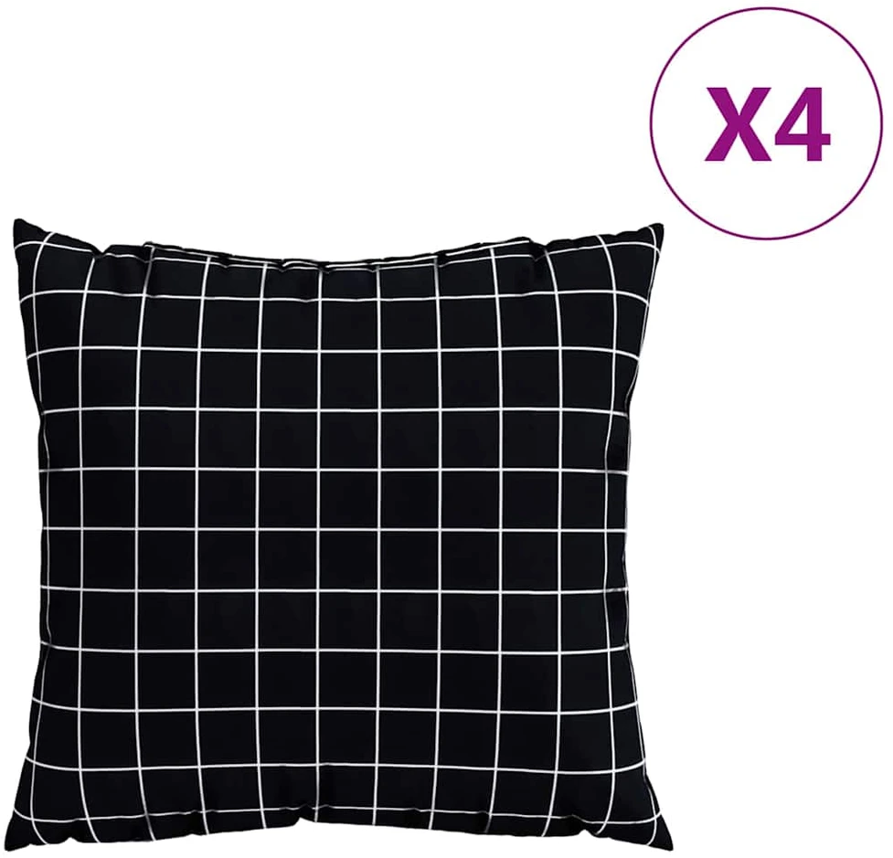 Išsklaidymo pagalvės 4 pcs Juodas raštuotas 50 x 50 cm