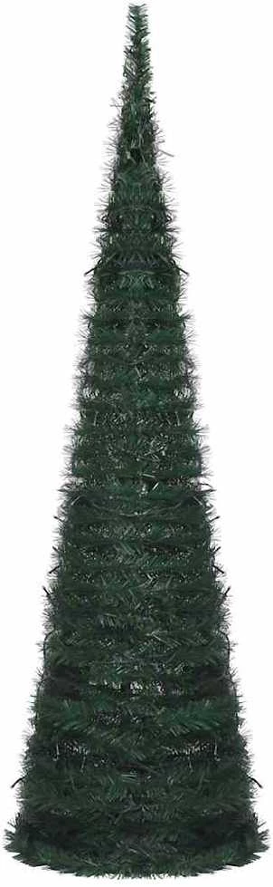 Išskleidžiama apšviesta dirbtinė Kalėdų eglutė, žalia, 150cm
