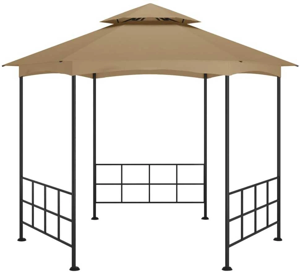 Išskleidžiama pavėsinė su šoninėmis sienomis, taupo spalva, 3,1x2,7m