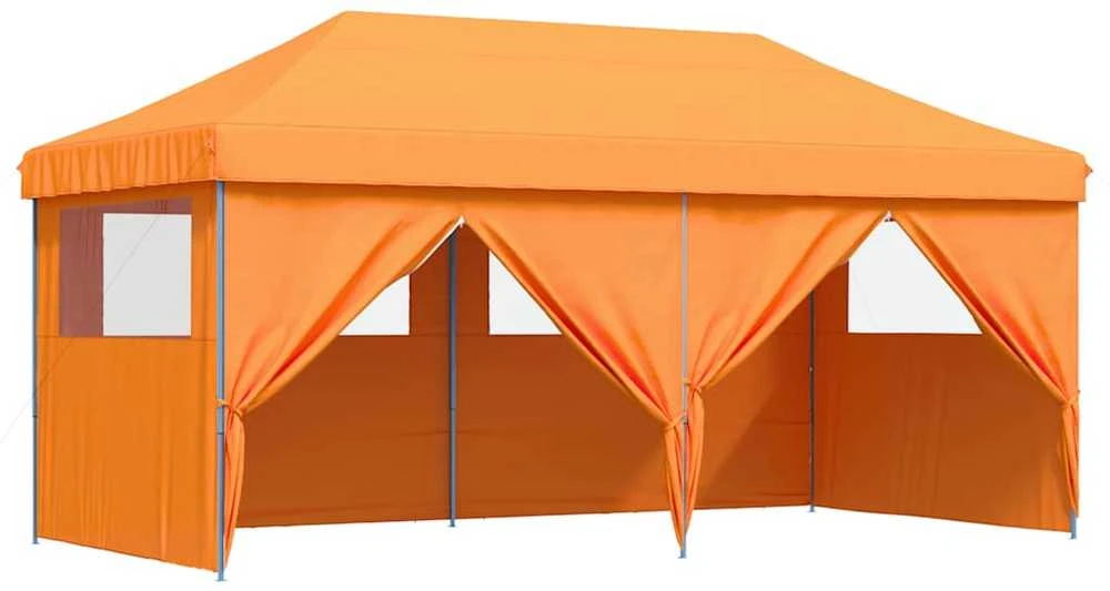 Išskleidžiama proginė palapinė su 4 sienomis, oranžinė