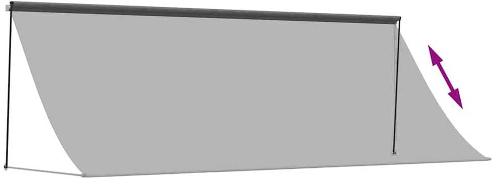 Ištraukiama markizė, antracito, 400x150cm, audinys ir plienas