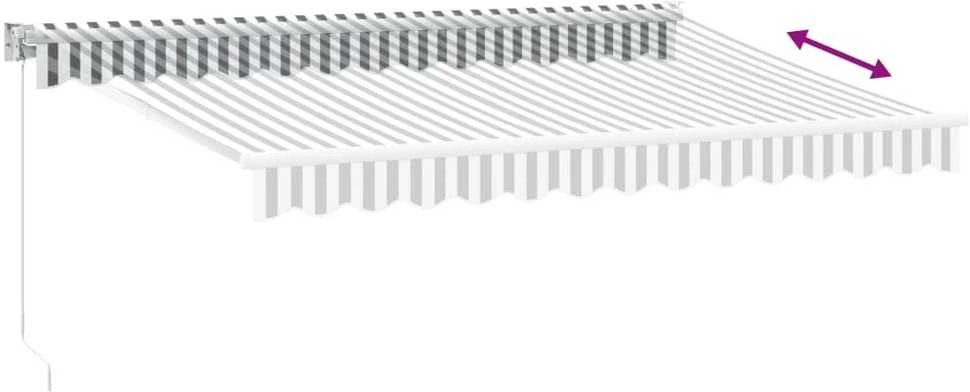 Ištraukiama markizė, antracito/balta, 3,5x2,5m, audinys
