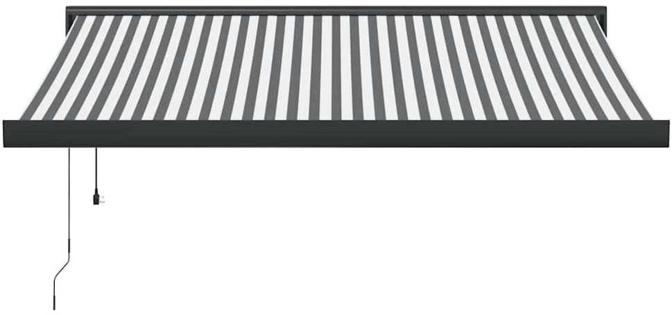 Ištraukiama markizė, antracito/balta, 3,5x2,5m, audinys