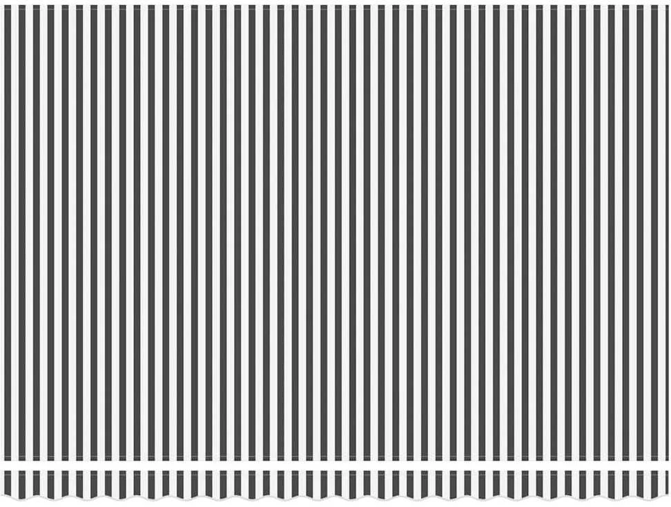 Ištraukiama markizė, antracito/balta, 4,5x3m, audinys/aliuminis