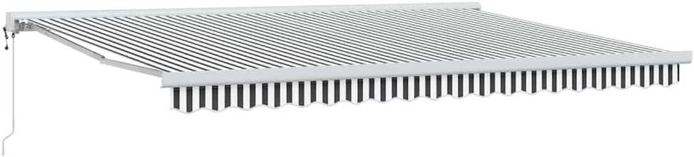 Ištraukiama markizė, antracito/balta, 4,5x3m, audinys/aliuminis
