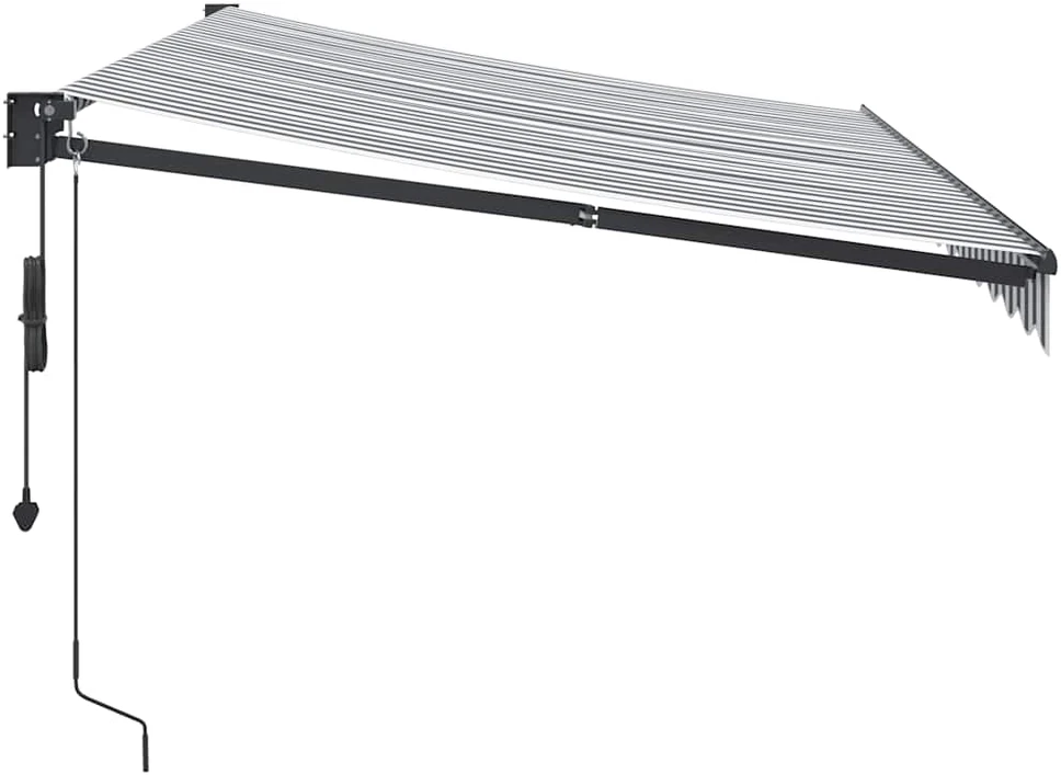 Ištraukiama markizė, antracito ir baltos spalvos, 3,5x2,5 m, audinys ir aliuminis