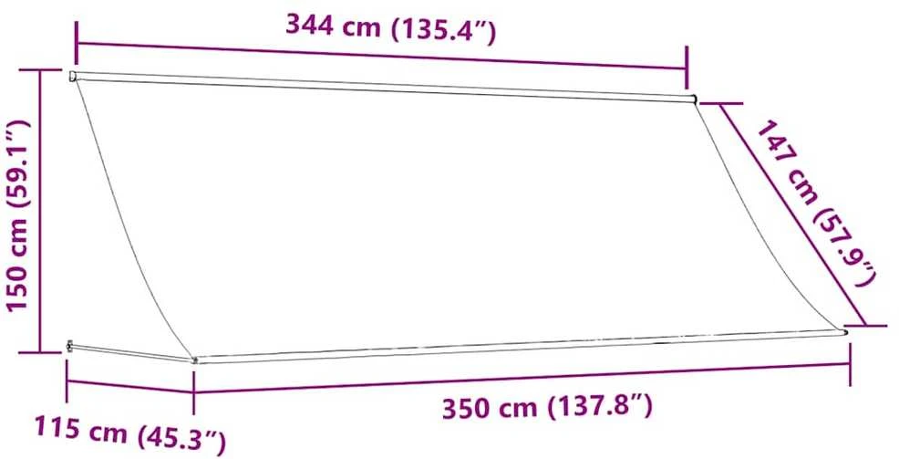 Ištraukiama markizė, antracito spalvos, 350x150 cm