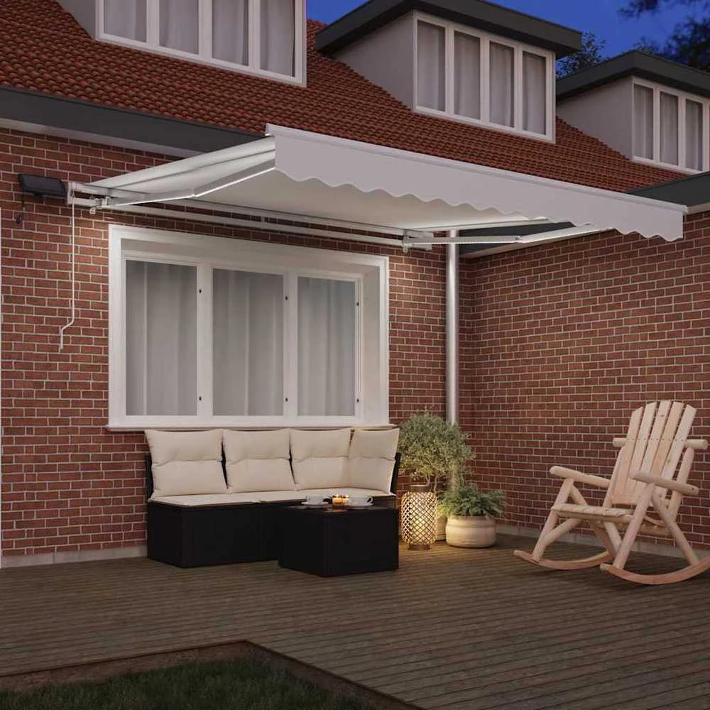 Ištraukiama markizė Balta 350 x 250 cm Audinys ir plienas