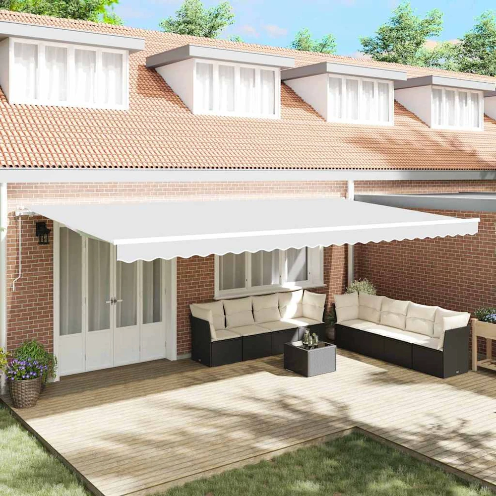 Ištraukiama markizė Balta 600 × 300 cm Audinys ir aliuminis