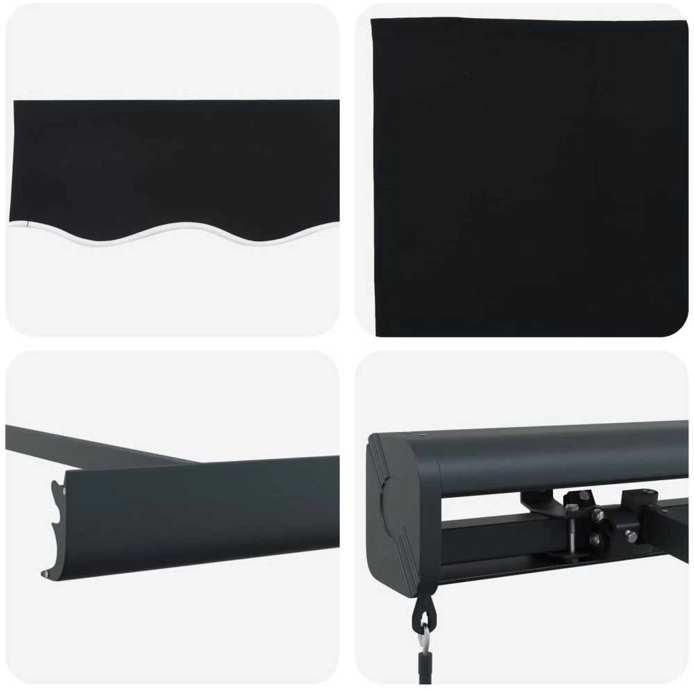 Ištraukiama markizė Juoda 350 x 250 cm Audinys ir metalas
