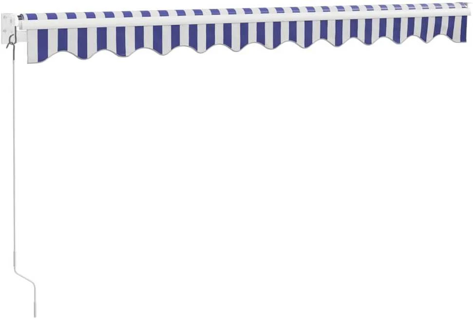 Ištraukiama markizė, mėlyna/balta, 3,5x2,5m, audinys/aliuminis