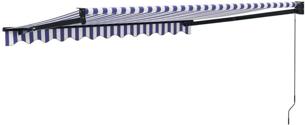 Ištraukiama markizė, mėlyna/balta, 3,5x2,5m, audinys/aliuminis