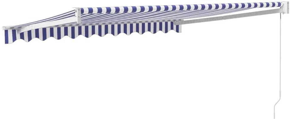 Ištraukiama markizė, mėlyna/balta, 3,5x2,5m, audinys/aliuminis