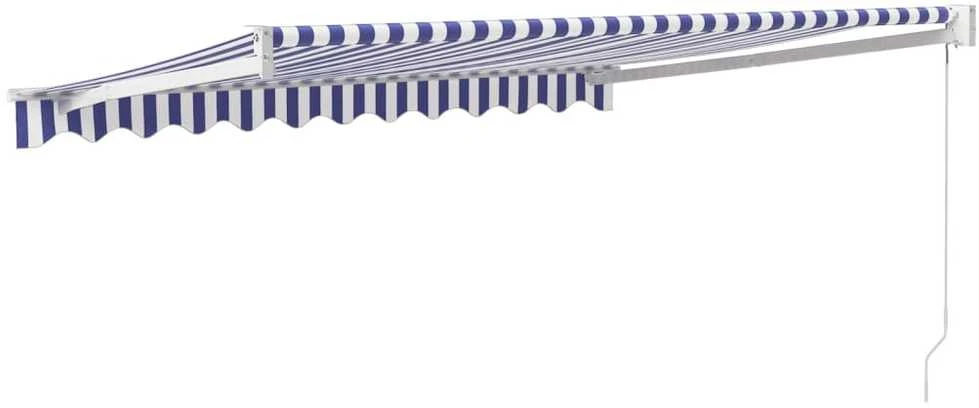 Ištraukiama markizė, mėlyna/balta, 3x2,5m, audinys ir aliuminis