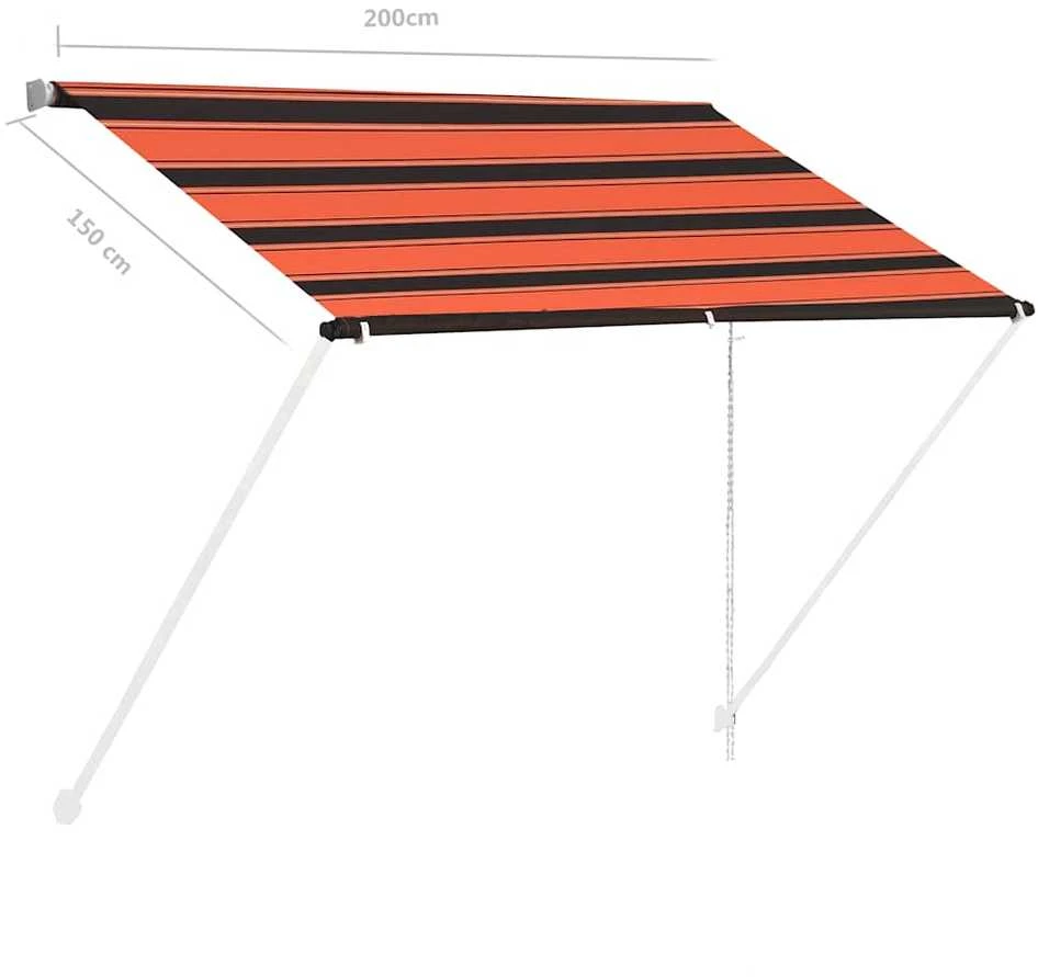 Ištraukiama markizė, oranžinės ir rudos spalvos, 200x150cm