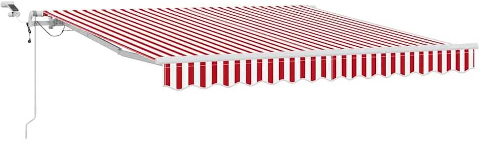 Ištraukiama markizė Raudona ir balta 350 x 250 cm Poliesteris