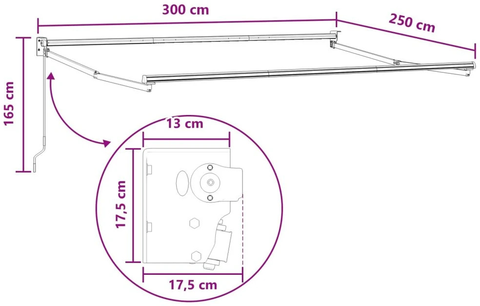 Ištraukiama markizė Smėlio 3 x 2,5 m