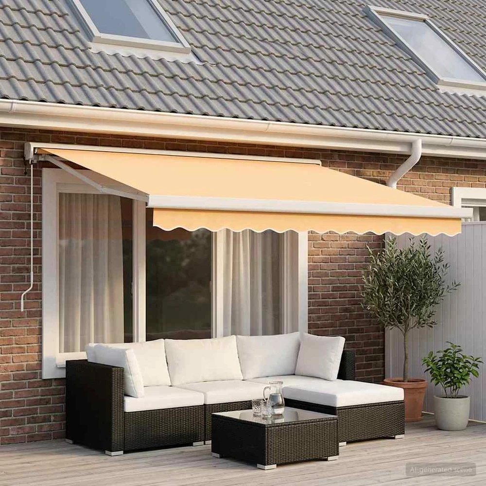 Ištraukiama markizė Smėlio 300 x 250 cm Audinys ir metalas