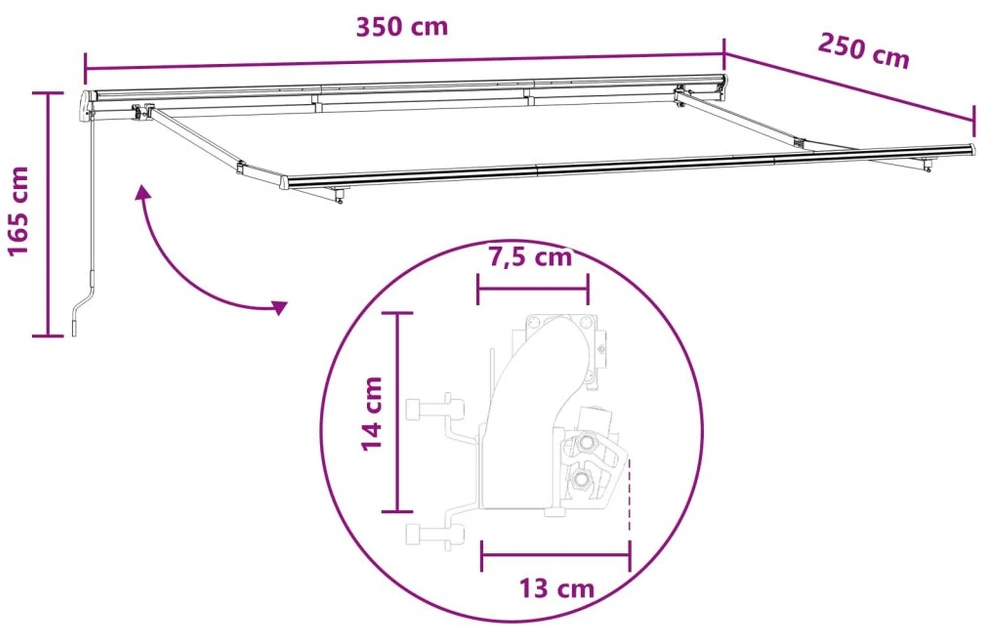 Ištraukiama markizė Smėlio 3,5 x 2,5 m Poliesteris ir aliuminis