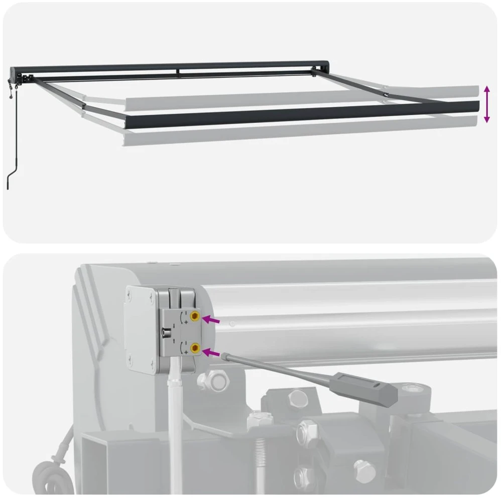 Ištraukiama markizė Smėlio 350 x 250 cm Audinys ir metalas