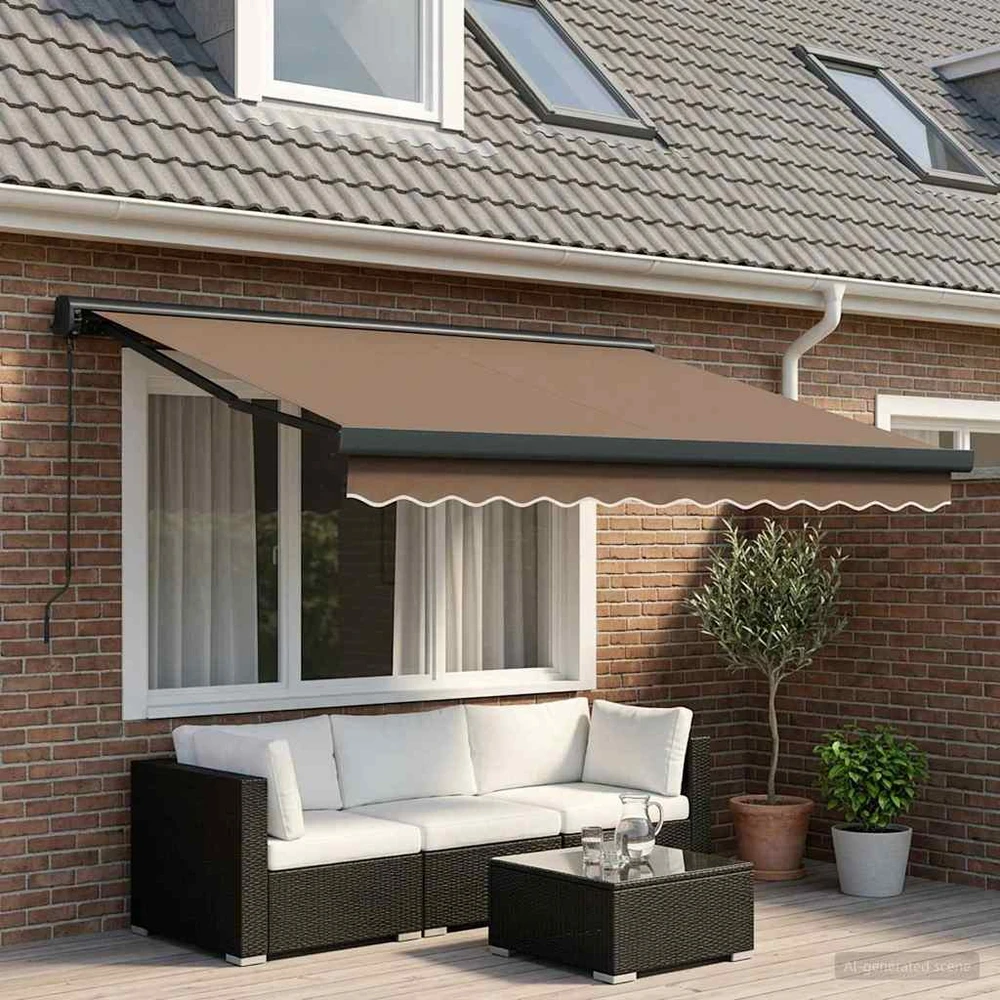 Ištraukiama markizė Taupe 300 x 250 cm Audinys ir metalas