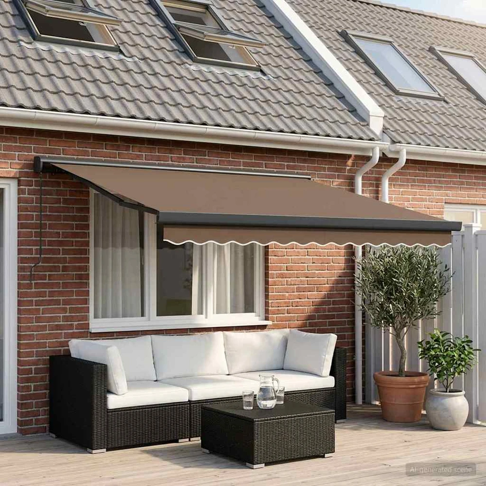 Ištraukiama markizė Taupe 350 x 250 cm Audinys ir aliuminis
